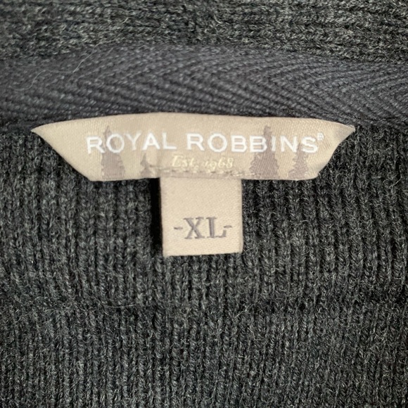 Royal Robbins gray cable knit silk/wool/alpaca blend high/low cardigan ladies XL - Picture 10 of 12